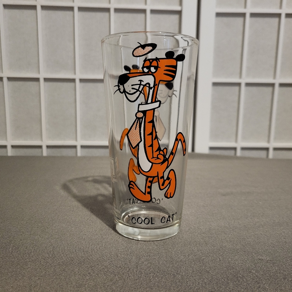 Vintage 1973 Pepsi Collectors Series Brockway Cool Cat Glass 16 Oz